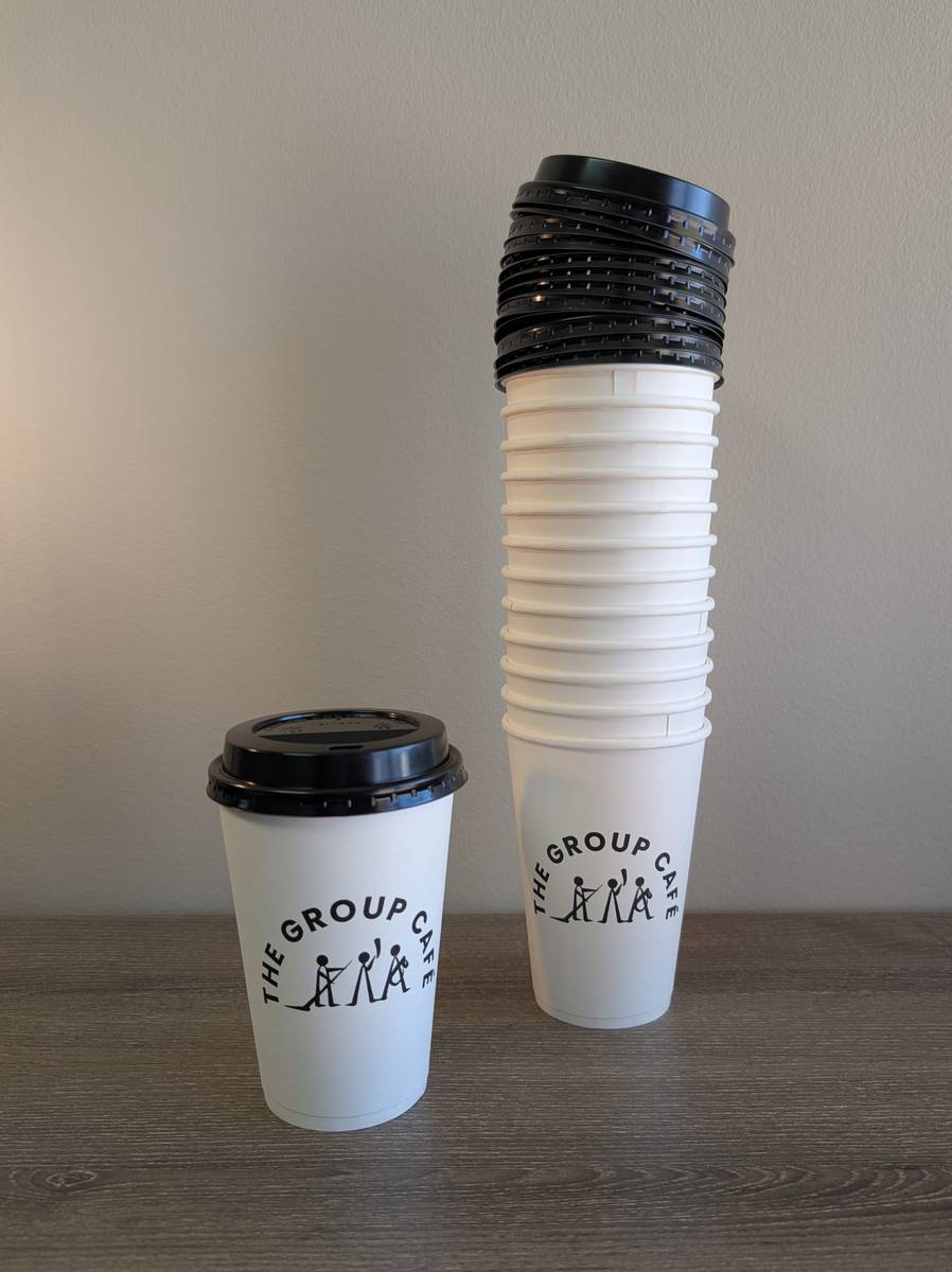 The Group Café Cups 16 oz Disposable Coffee Cups (1 dozen) 1 The Group Cafe Cups