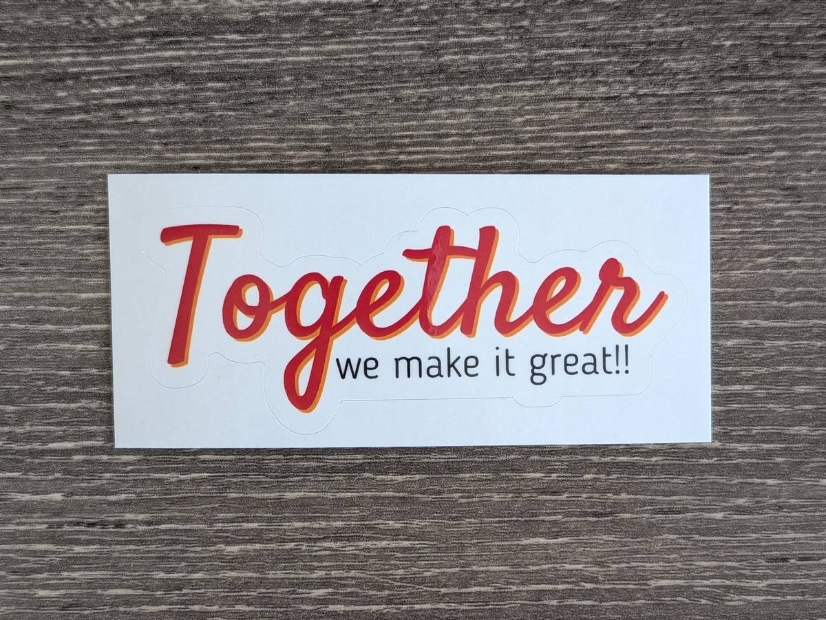 CCG Stickers Series 1 - Individual 4 CCG Together We Make It Great!! Sticker